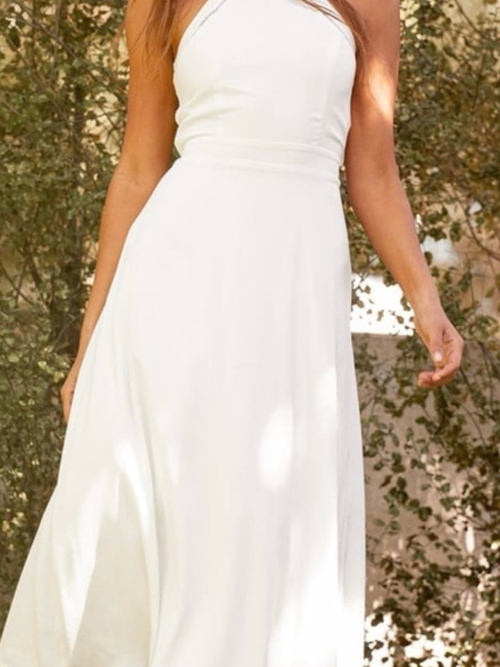 Lulu's White Halter Maxi Dress